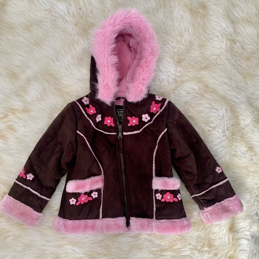 Girls Big Chill Brown Pink Jacket 3T